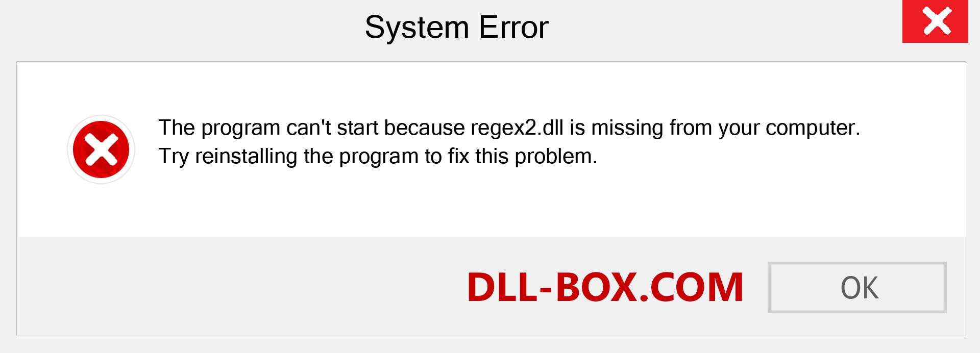  regex2.dll file is missing?. Download for Windows 7, 8, 10 - Fix  regex2 dll Missing Error on Windows, photos, images